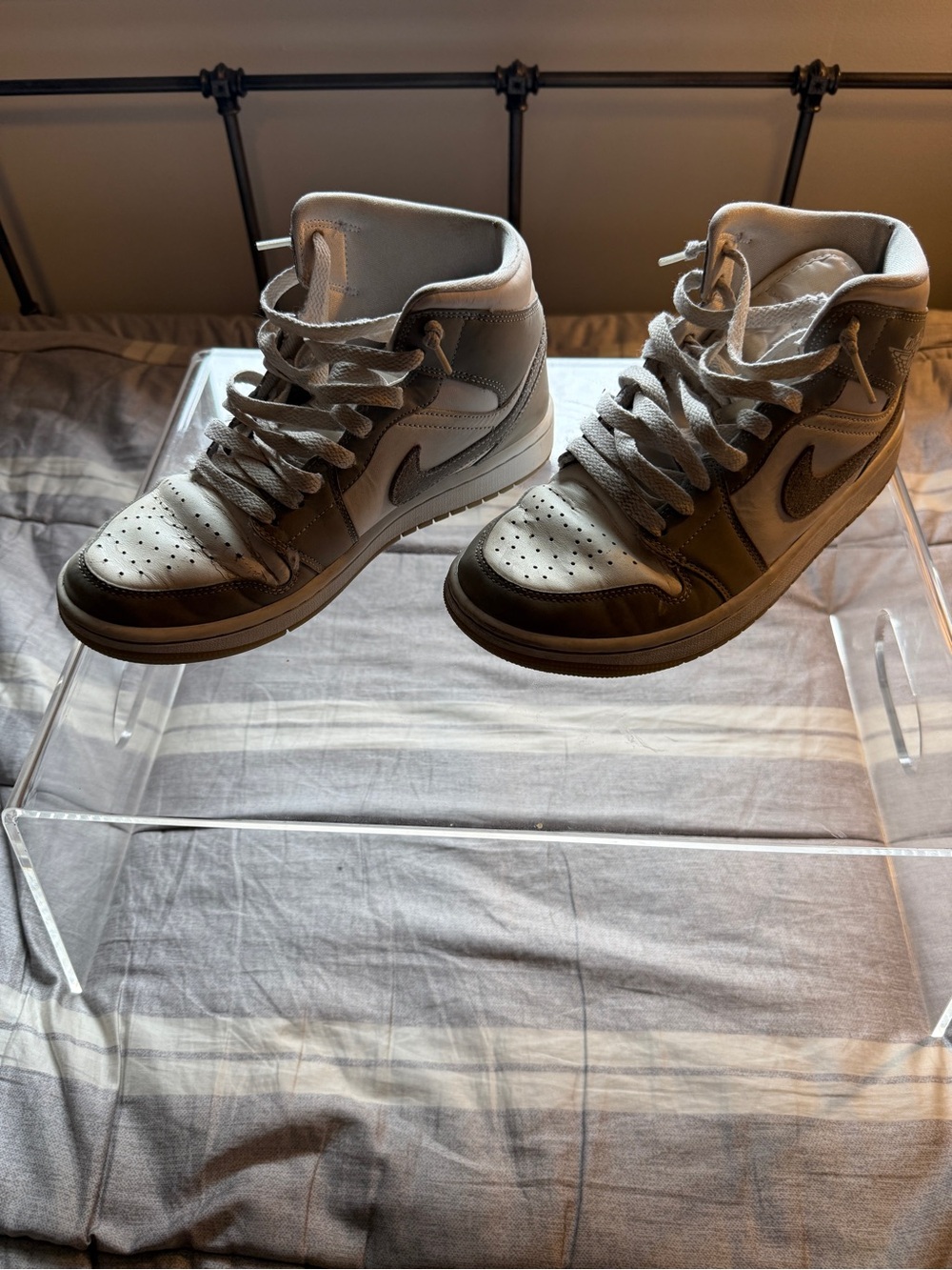 Nike High-Top Sneakers in Gray and White